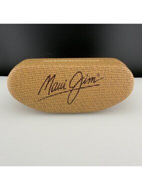 Maui Jim Sunglasses Large Hard Case Tan Woven Texture Clamshell READ